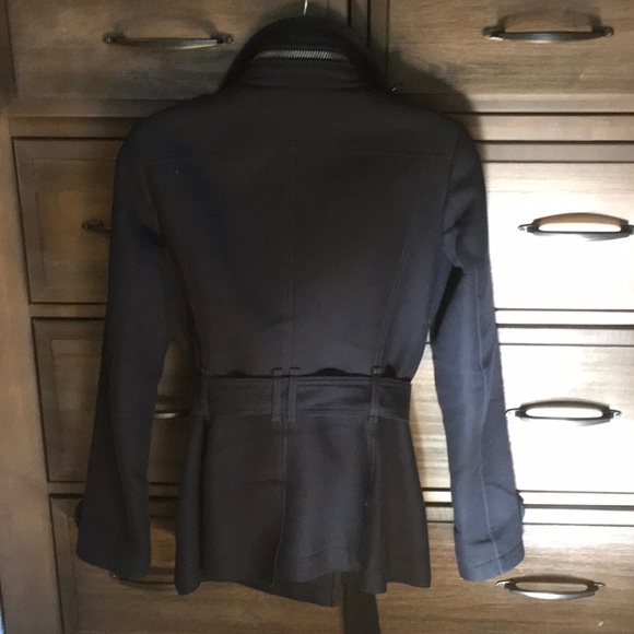 Navy Burberry Brit double breasted belted coat - Picture 3 of 6